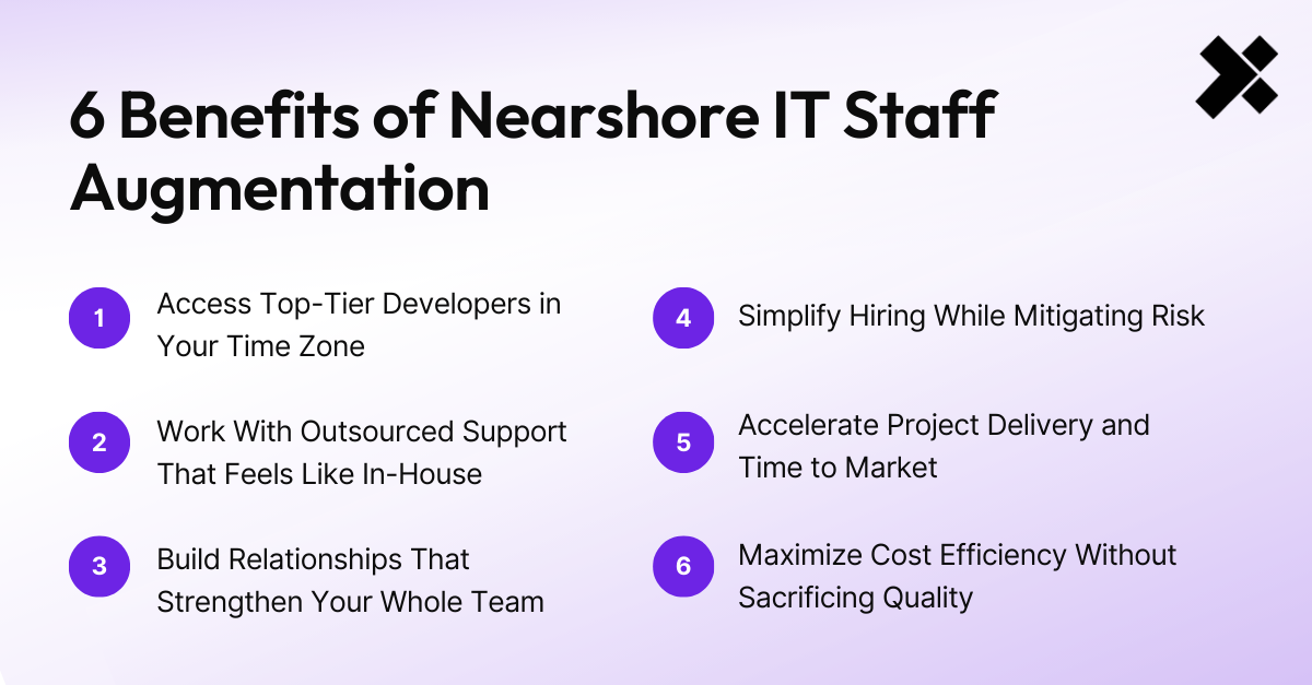 6 Benefits of Nearshore IT Staff Augmentation
