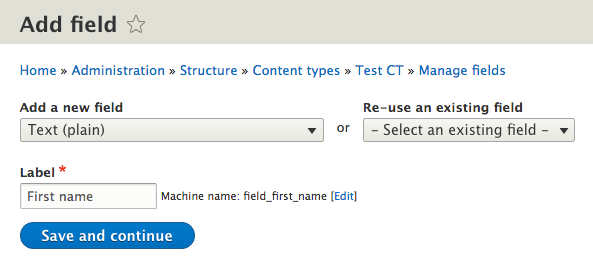 Add field form